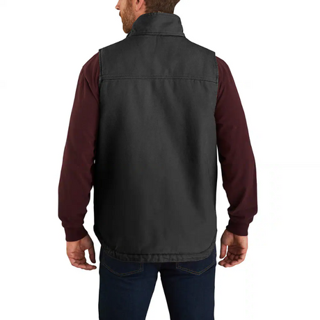 Washed Duck Mock-Neck Gilet Black
