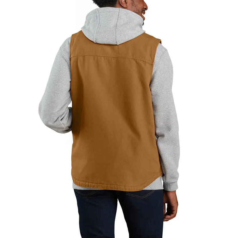 Washed Duck Mock-Neck Gilet Brown