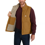 Washed Duck Mock-Neck Gilet Brown