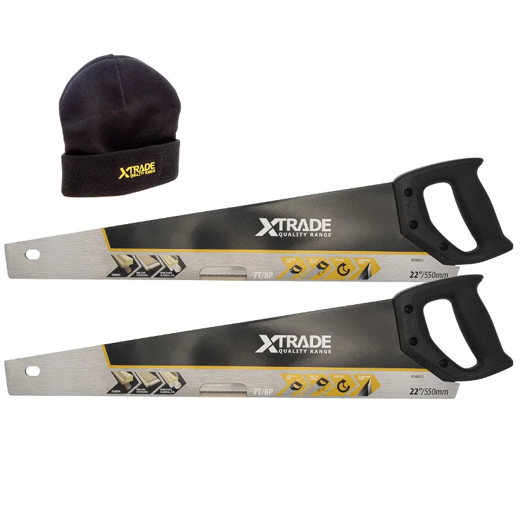 XTrade 22" Handsaw Twin Pack with FREE Beanie Hat