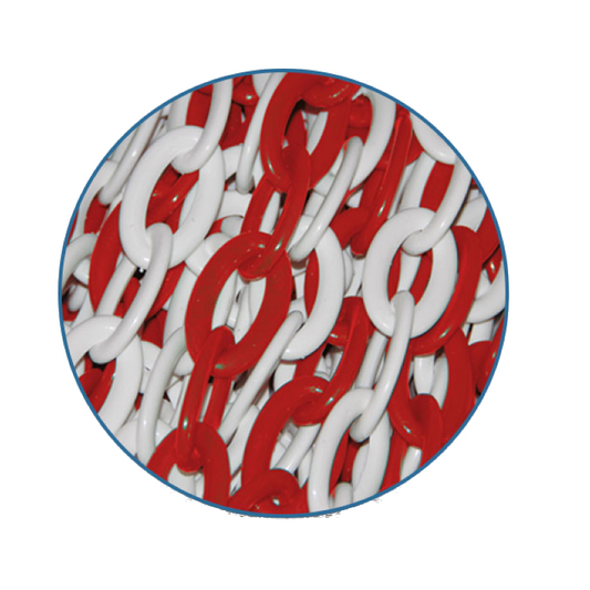 Plastic Red & White Chain (6mm x 25m)