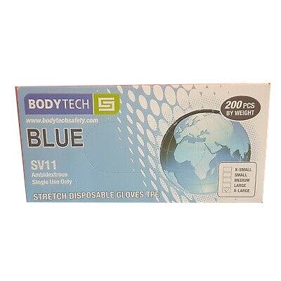 BODYTECH Stretch Disposable Blue Gloves (Box of 100)