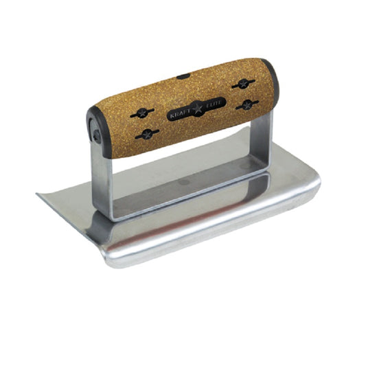 Kraft 6" x 2-1/2" 1/4"R Elite Series Five Star™ Curved End Edger with Cork Handle