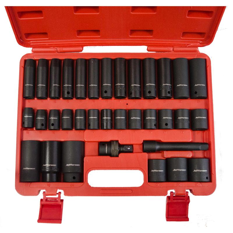 Jefferson 34-Piece 1/2" Impact Socket Set