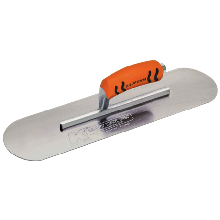 Kraft 20" x 5" Carbon Steel Pool Trowel with a ProForm® Handle on a Short Shank