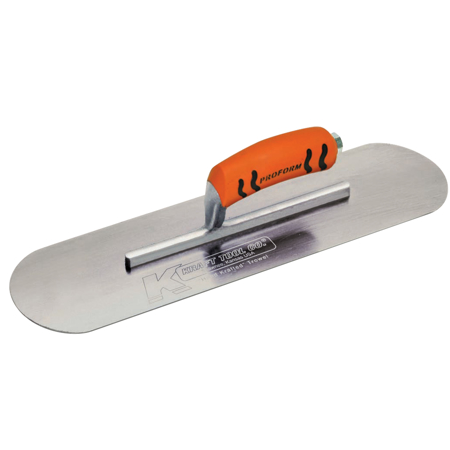 Kraft 22" x 4" Carbon Steel Pool Trowel with a ProForm® Handle on a Short Shank