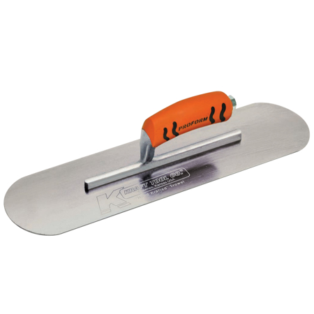 Kraft 24" x 5" Carbon Steel Pool Trowel with a ProForm® Handle on a Short Shank