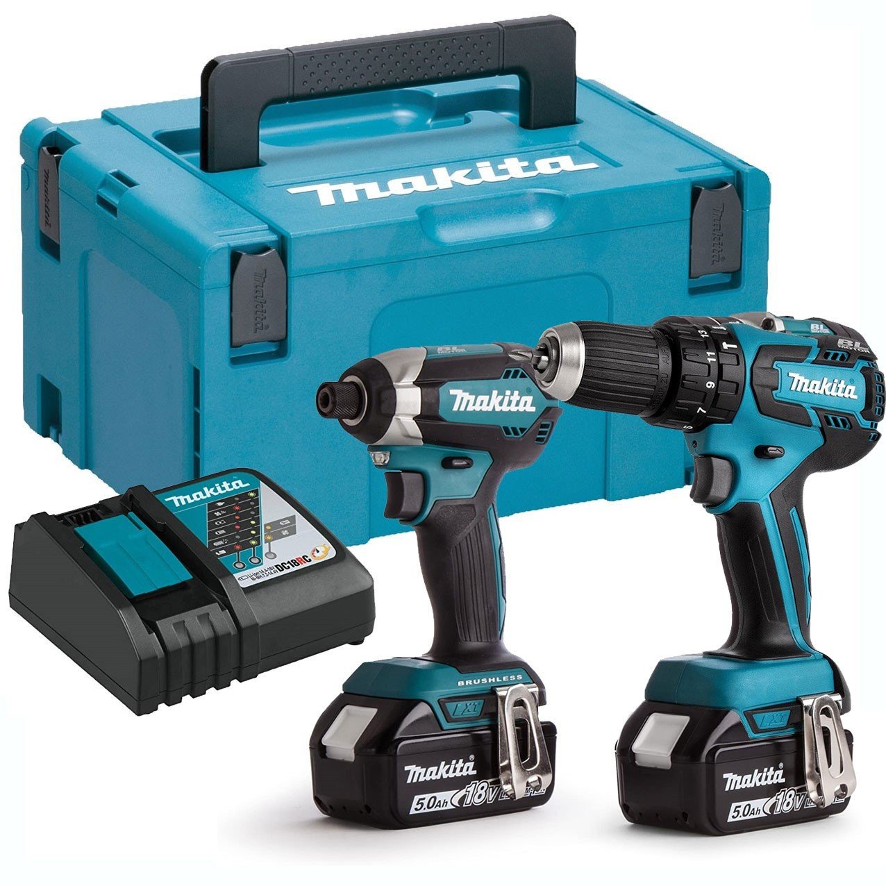 Makita 18v Impact Twin Pack Drill 2 x 5.0Ah Battery Kit