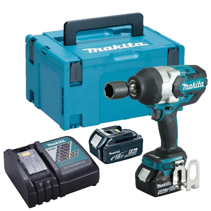 Makita Brushless 1/2" Impact Wrench 1000Nm with 2 x 5.0Ah Batteries Kit