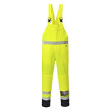 PORTWEST HI-VIS CONTRAST BIB & BRACE - UNLINED