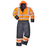 PORTWEST HI-VIS CONTRAST COLD-WEATHER COVERALL - LINED