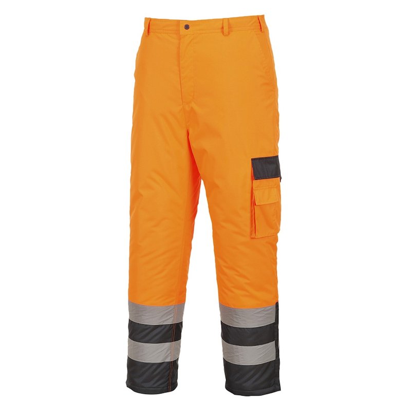 PORTWEST HI-VIS CONTRAST TROUSERS - LINED