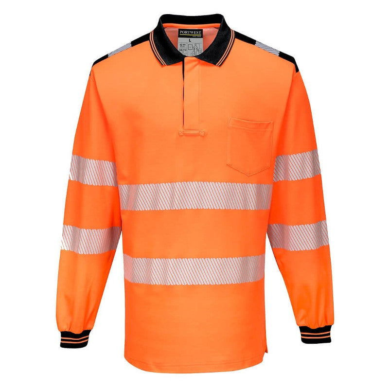 PORTWEST HI-VIS POLO SHIRT L/S