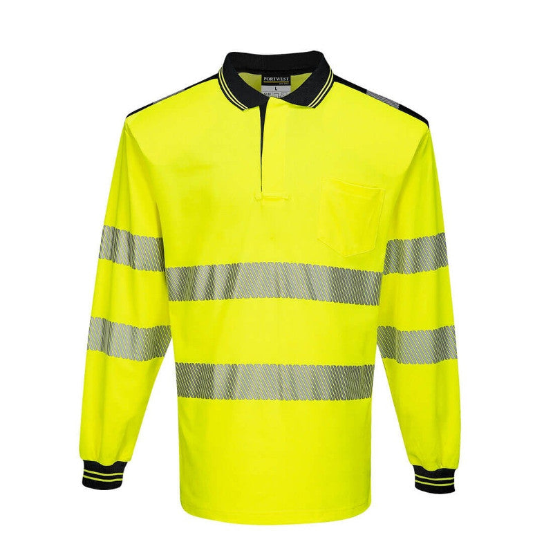 PORTWEST HI-VIS POLO SHIRT L/S