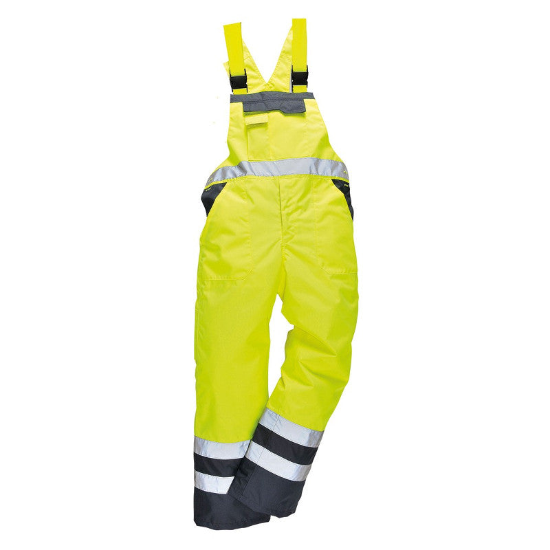 PORTWEST CONTRAST BIB & BRACE – UNLINED (Yellow)