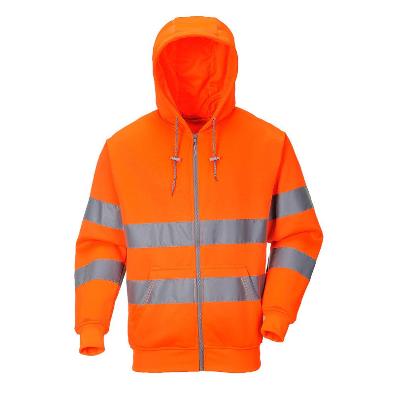 PORTWEST HI-VIS ZIP FRONT HOODIE