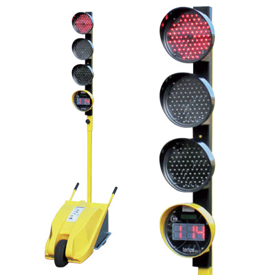 Set of 2 Tempo Temporary Traffic Lights - with Remote Control and Countdown Timer