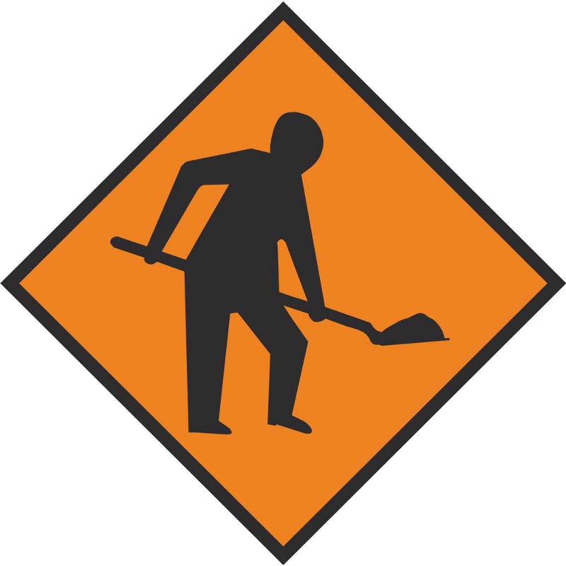 WK 001 ROAD SIGN 600 X 600 MEN AT WORK