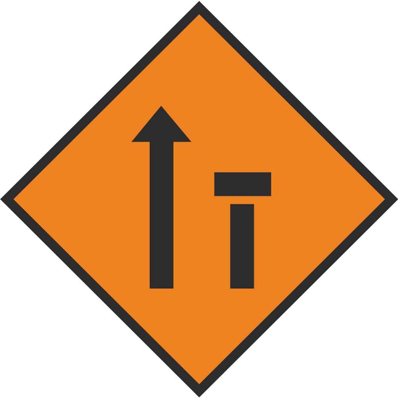 WK 040 ROAD SIGN 600 X 600 RIGHT LANE CLOSED