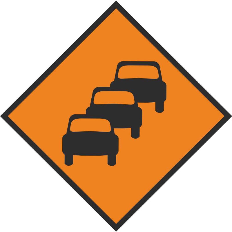 WK 062 ROAD SIGN 600 X 600 QUEUES LIKELY