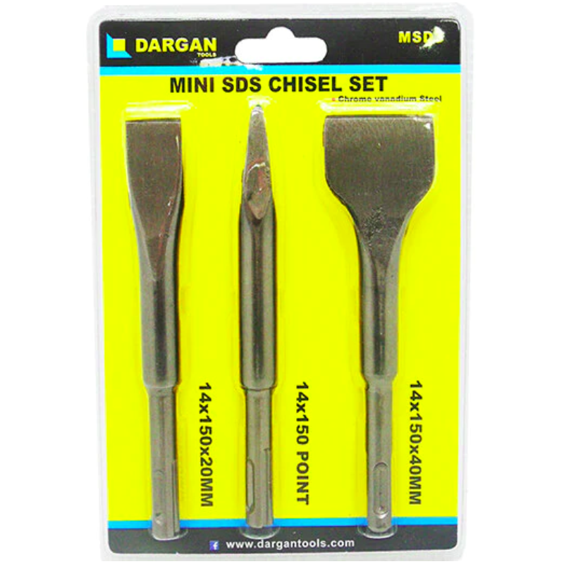 Dargan 3pce Mini SDS Chisel Set