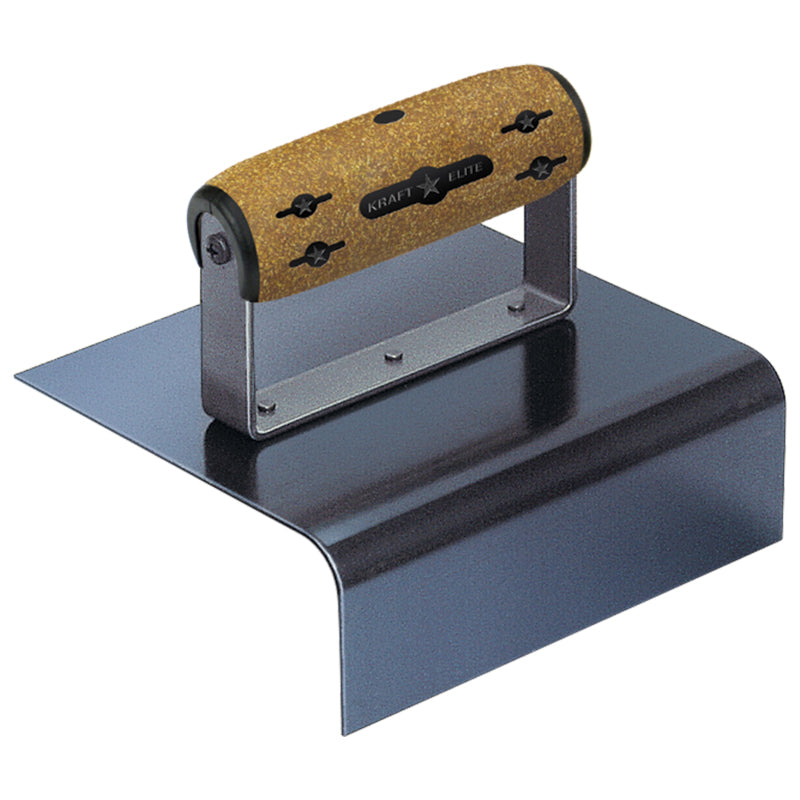 Kraft 6" x 5" x 2" Elite Series Five Star™ Blue Steel Outside Step Tool with Cork Handle