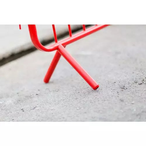 Red or White Powder Coated Crowd Control Barrier - Fixed Leg