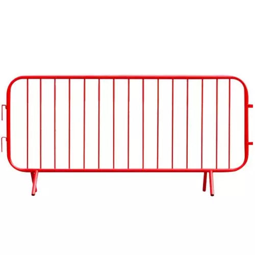 Red or White Powder Coated Crowd Control Barrier - Fixed Leg
