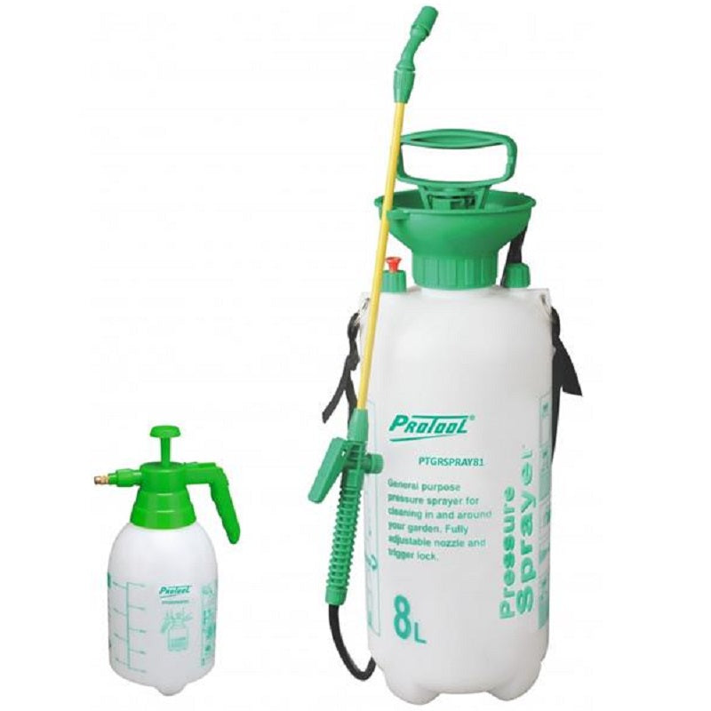 Protool 8 Litre Pump Sprayer + 1 Litre Pump Sprayer