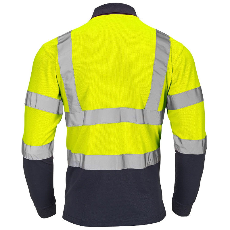 Supertouch Hi-Vis 2 Tone Yellow Long Sleeve Polo Shirt