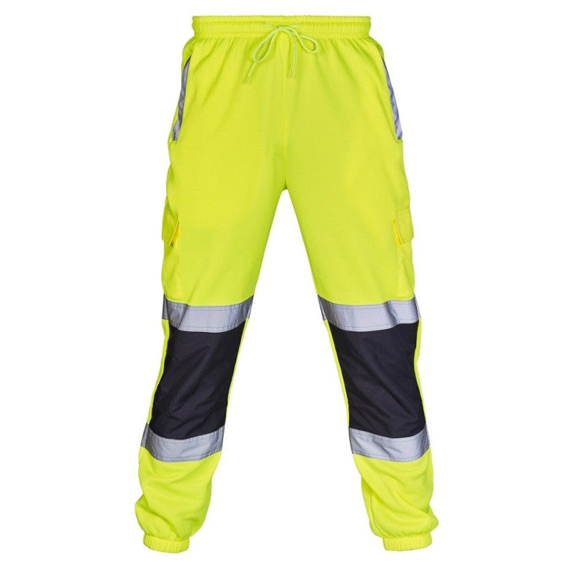 Supertouch Hi Vis Yellow 2 Tone Hooded Zipped Sweatshirt and Jogging Bottoms