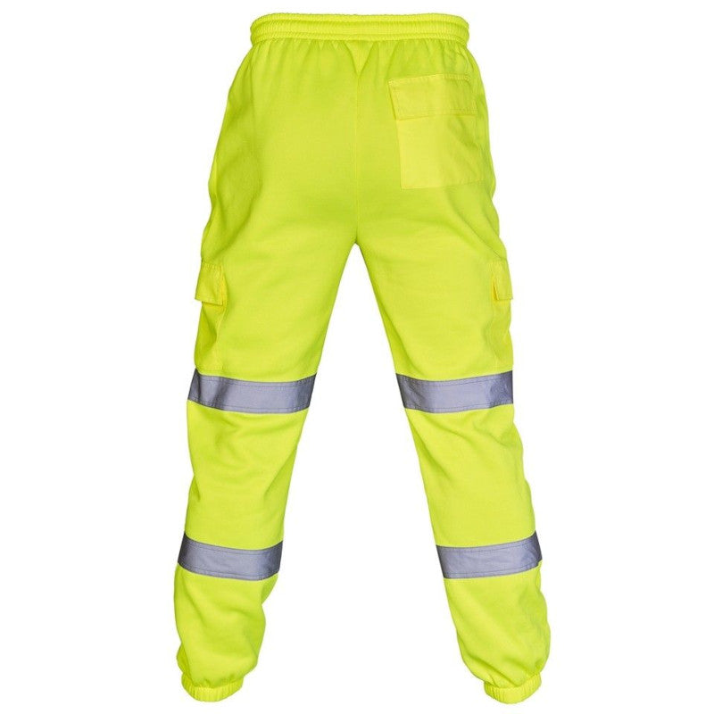 Supertouch Hi Vis Yellow 2 Tone Hooded Zipped Sweatshirt and Jogging Bottoms