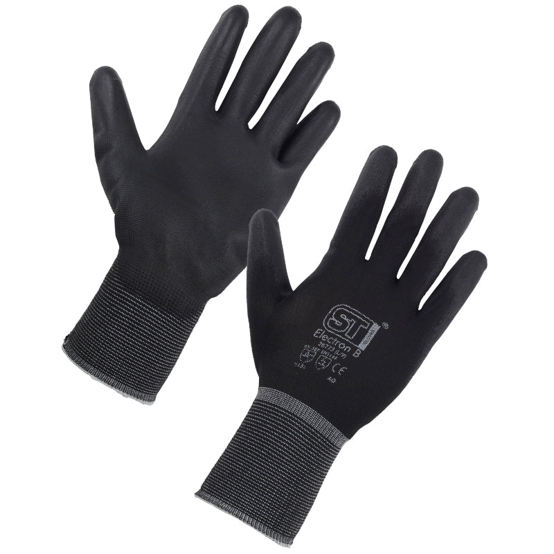 Supertouch Nylon/PU Palm Coat Black (Pack of 12)