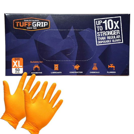 TUFFGRIP Disposable Gloves with Raised Diamond Grip (Box of 50)