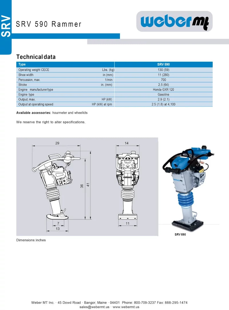 Weber SRV 590-11 Rammer/Jumping Jack